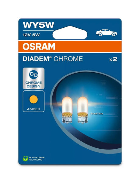 Osram 12V Diadem Chrome - WY5W - 5W - W2,1x9,5d - 2 pz - Scatola - Arancio