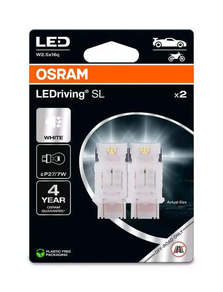 Osram 12V LEDriving SL - (P27/7W) - 1W - W2,5x16q - 2 pz - Scatola - Bianco