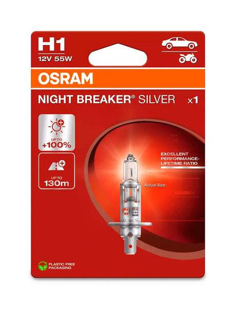 Osram 12V Night Breaker Silver - H1 - 55W - P14,5s - 1 pz - Scatola