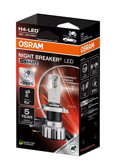 Osram 12V Night Breaker Led Smart - H4 - 20/19W - P43t - 1 pz - Scatola