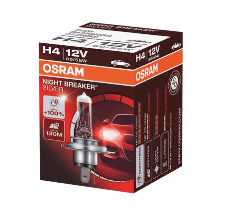 Osram Lampadina 12V Night Breaker Silver - H4 - 60/55W - P43t - 1 pz - Scatola