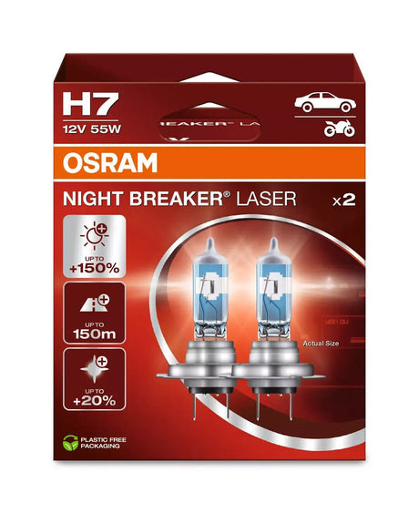 Osram 12V Night Breaker Laser - H7 - 55W - PX26d - 2 pz - Scatola