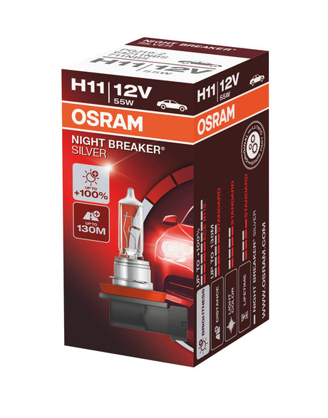 Osram Lampadina 12V Night Breaker Silver - H11 - 55W - PGJ19-2 - 1 pz - Scatola