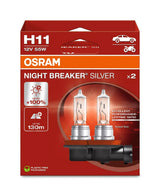 Osram 12V Night Breaker Silver - H11 - 55W - PGJ19-2 - 2 pz - Scatola