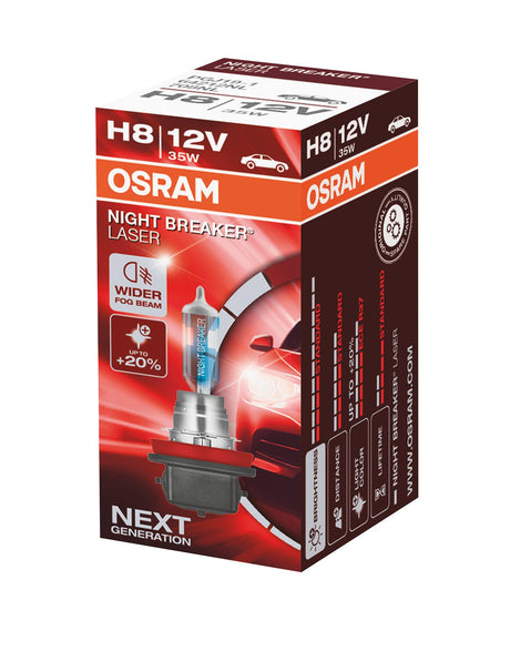 Osram Lampadina 12V Night Breaker Laser - H8 - 35W - PGJ19-1 - 1 pz - Scatola