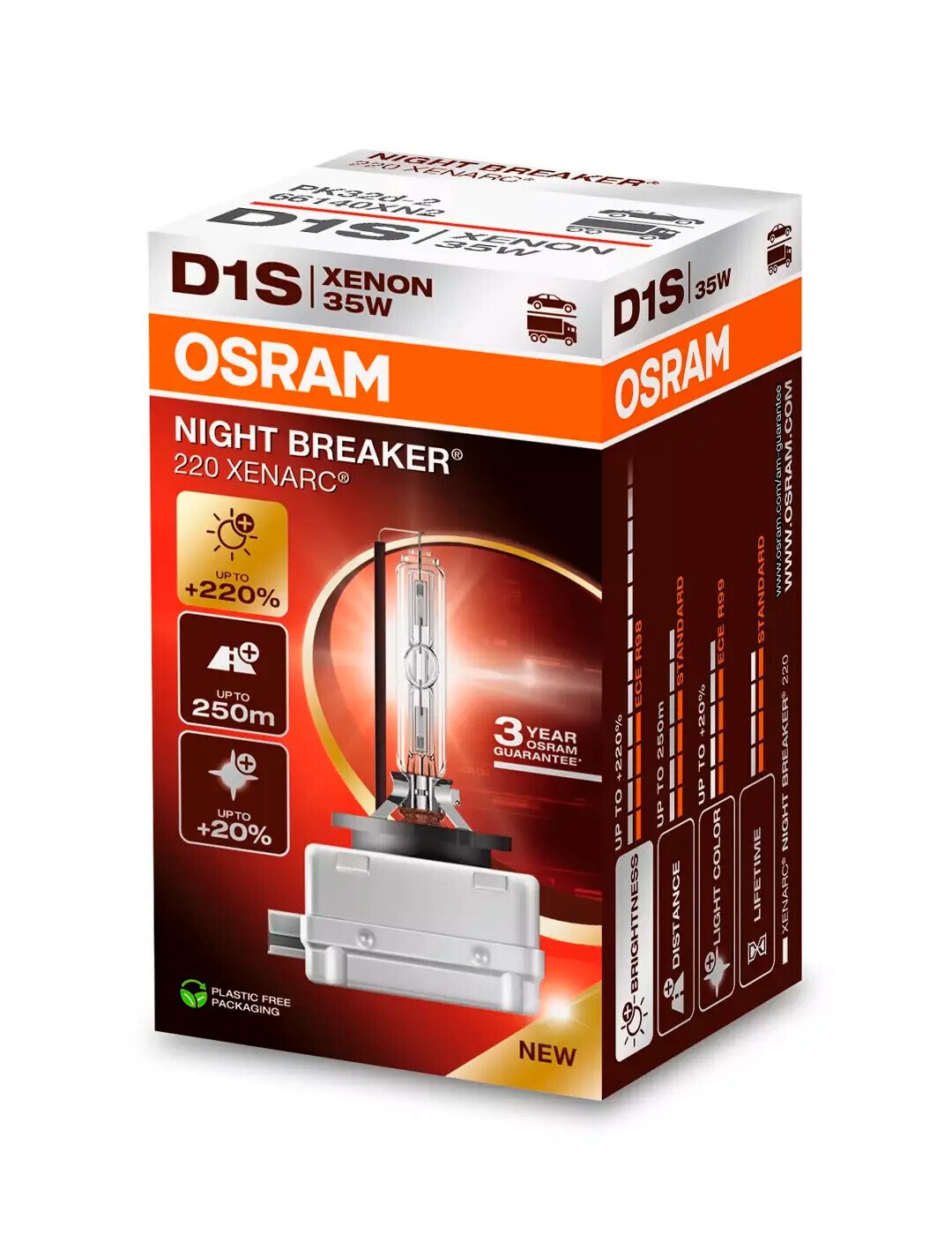 Osram Xenarc Night Breaker 220 - D1S - 35W - PK32d-2 - 1 pz - Scatola