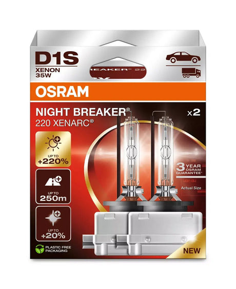 Osram Xenarc Night Breaker Laser (Next Gen) - D1S - 35W - PK32d-2 - 2 pz - Scatola