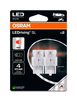 Osram 12V LEDriving SL - (W21W) - 1W - W3x16d - 2 pz - Scatola - Rosso