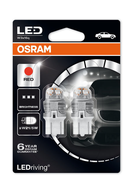 Osram Lampadina LEDriving Retrofit Premium W21/5W W3x16q 2 pz Blister Rosso