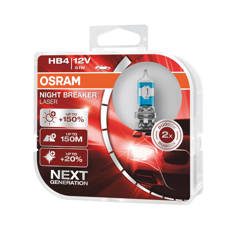 Osram Lampadina 12V Night Breaker Laser HB4 51W P22d 2 pz Scatola Plast.