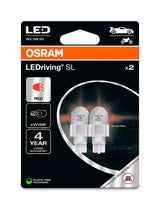 Osram 12V LEDriving SL - (W16W) - 2W - W2,1x9,5d - 2 pz - Scatola - Rosso