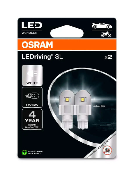 Osram 12V LEDriving SL - (W16W) - 3W - W2,1x9,5d - 2 pz - Scatola - Bianco