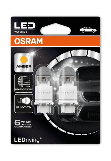 Osram Lampadina LEDriving Retrofit Premium P27/7W W2,5x16q 2 pz Blister Arancio