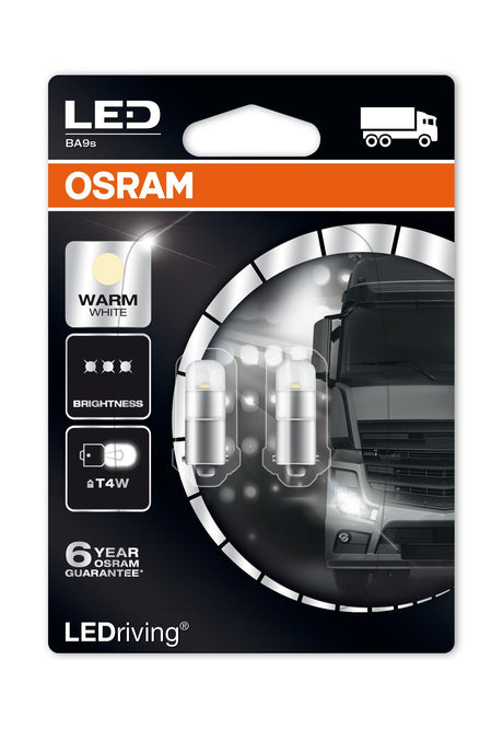 Osram Lampadina 24V LEDriving (T4W) 1W BA9s 2 pz Blister Bianco Caldo
