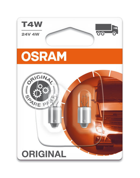 Osram Lampadina 24V Original Line - T4W - 4W - BA9s - 2 pz - Blister
