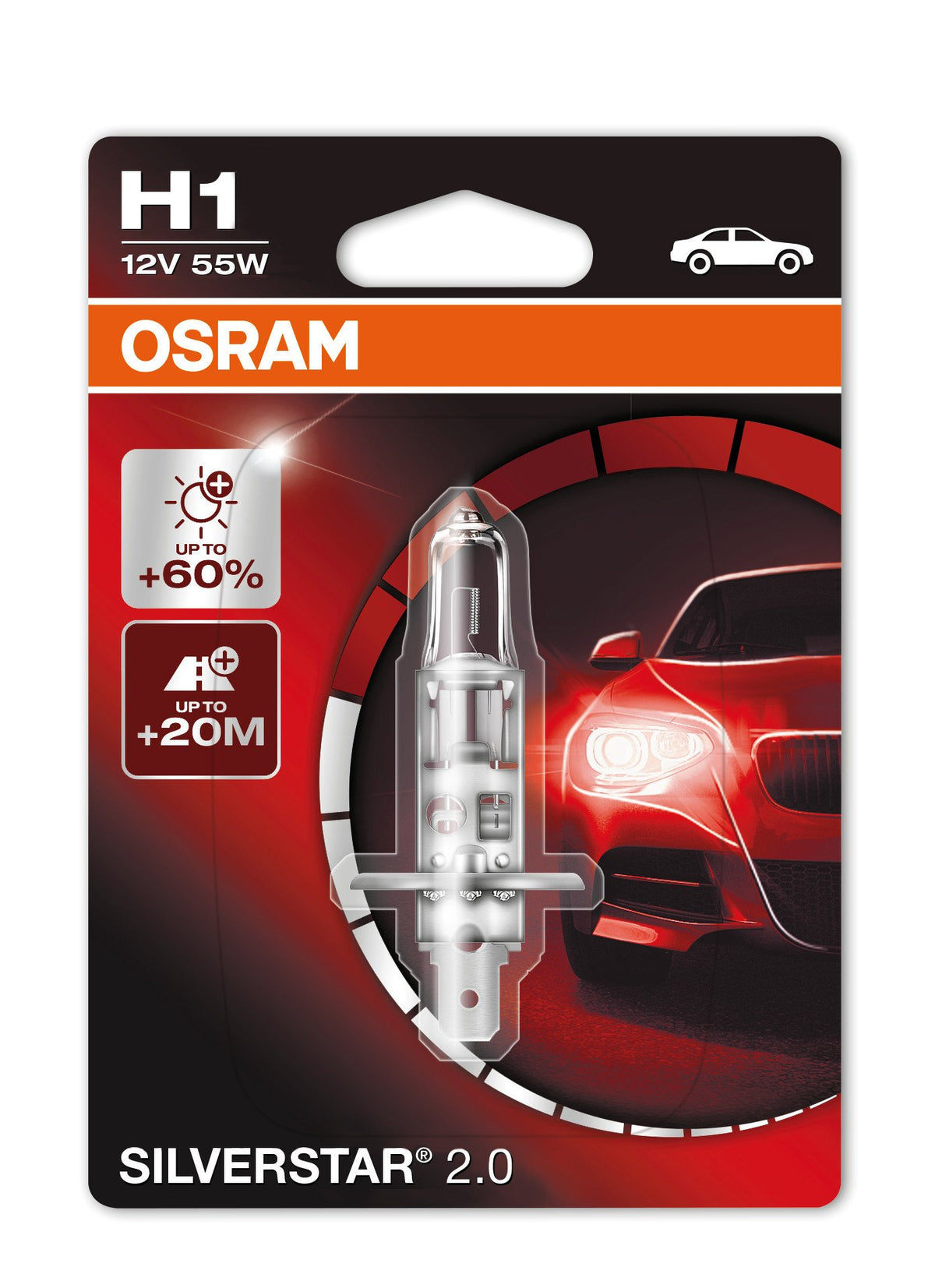 Osram 12V Silverstar 2.0 - H1 - 55W - P14,5s - 1 pz - Blister