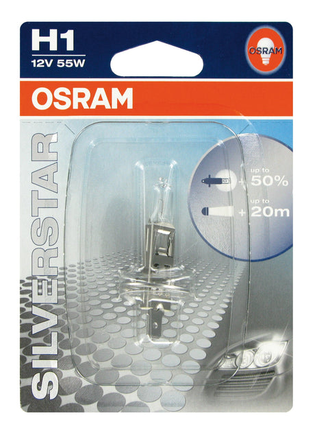 Osram Lampadina 12V Silverstar - H1 - 55W - P14,5s - 1 pz - Blister