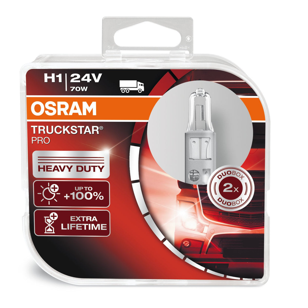 Osram Lampadina 24V Truckstar Pro - H1 - 70W - P14,5s - 2 pz - Scatola Plast.