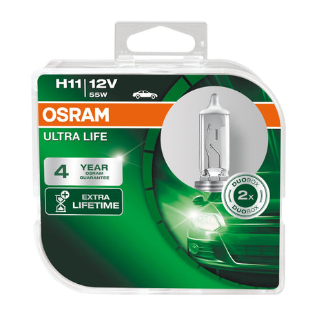 Osram Lampadina 12V Ultra Life - H11 - 55W - PGJ19-2 - 2 pz - Scatola Plast.