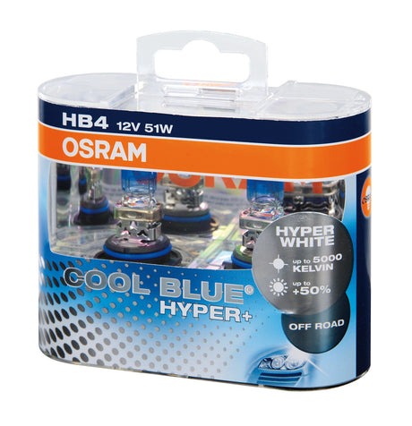Osram Lampadina 12V Cool Blue Hyper+ (HB4) 51W P22d 2 pz Scatola Plast.