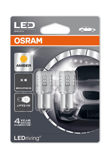Osram 12V LEDriving Retrofit Led Standard - (PY21W) - BAU15s - 2 pz - Blister - Arancio