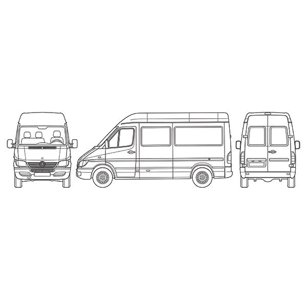 Innenliegende Verdunkelungsrollo für Mercedes Sprinter 1997–1999