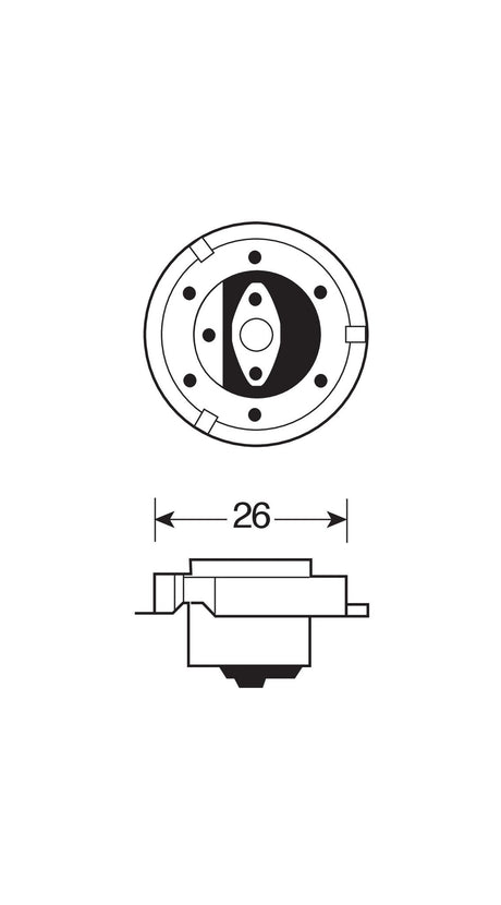 Lampa 12V Lampada asimmetrica - S3 asymmetric - 30W - P26s - 1 pz - D/Blister 91519
