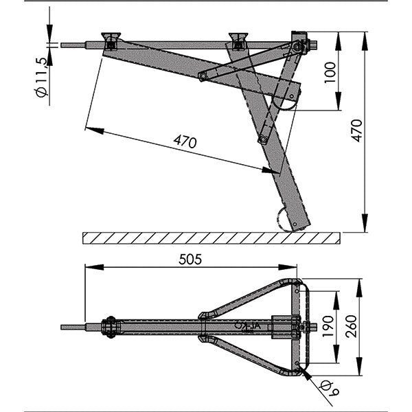 Al-ko 800 kg kurzer Stützfuß