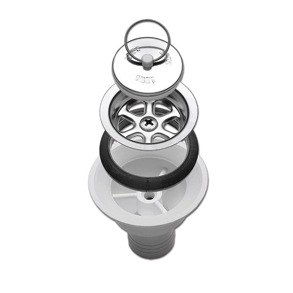 Desagüe recto Dometic de 60 mm de diámetro y tapa de 25 mm de diámetro 9102300083