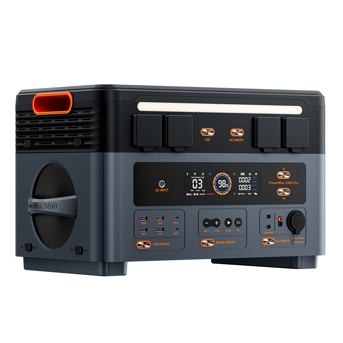 OSCAL PowerMax 2400 Pro – Power Station LiFePO4 2016Wh | 2400W con UPS, Wireless e Audio