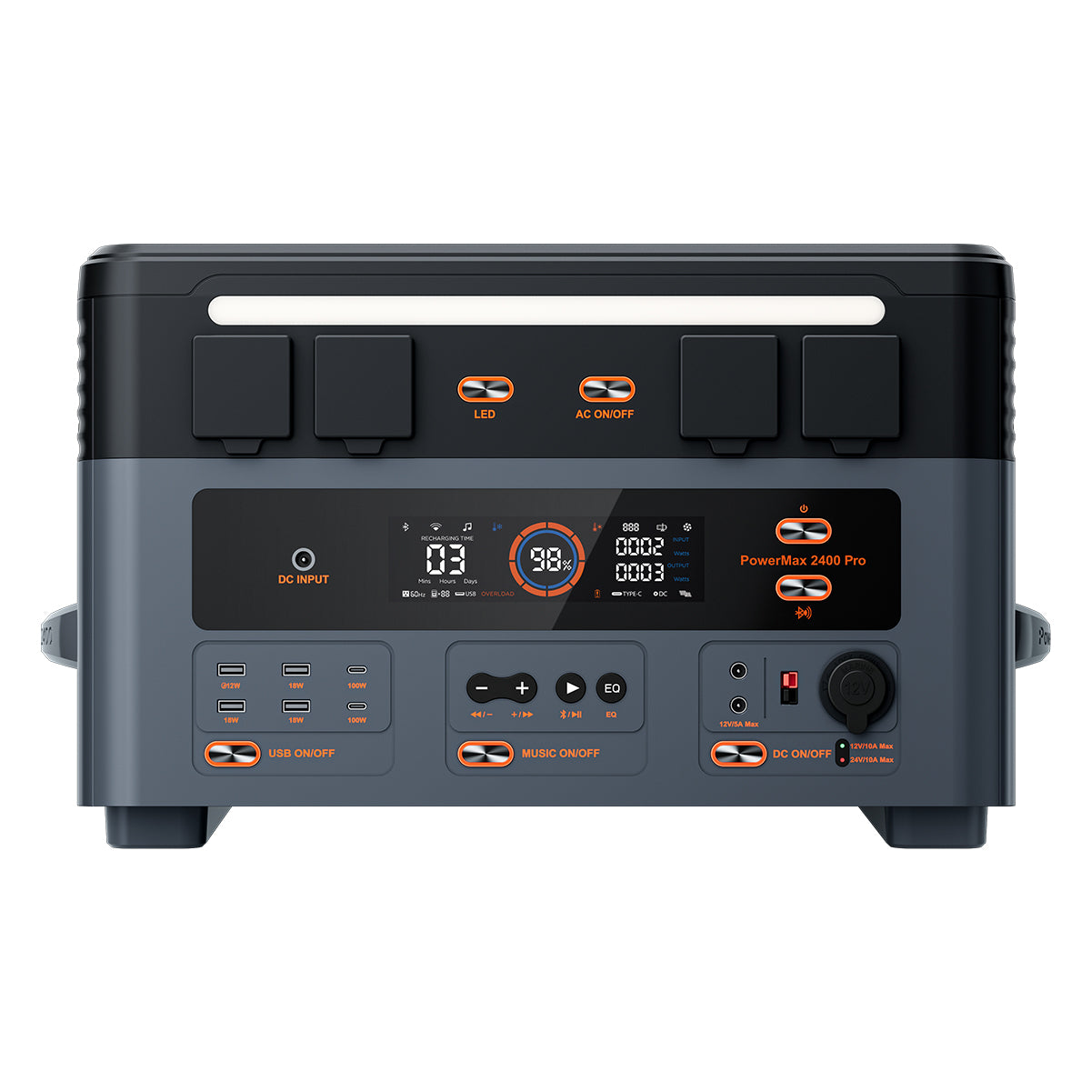 OSCAL PowerMax 2400 Pro – Power Station LiFePO4 2016Wh | 2400W con UPS, Wireless e Audio