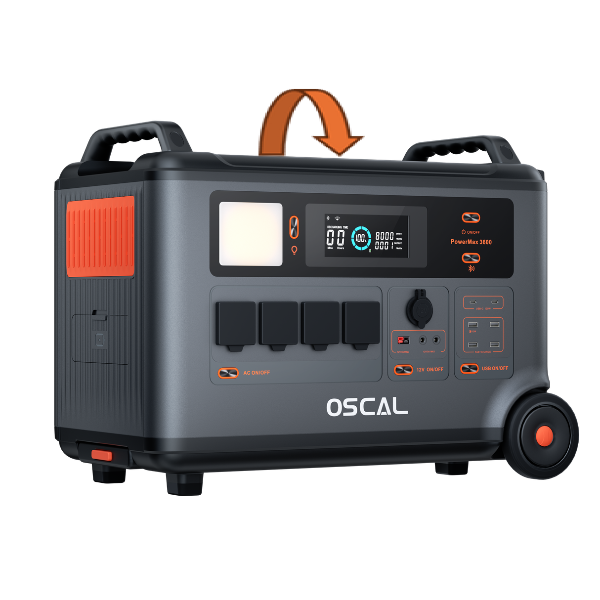 OSCAL PM3600 – Stazione di Energia Portatile 3600 Wh | 3000 W con UPS e Batteria LiFePO4