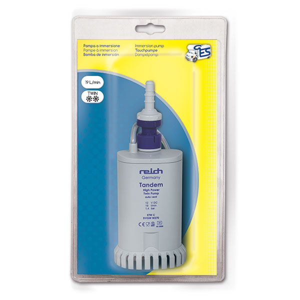 Pompa Twin 19 Litri/minuto con Valvola - Confezione Blister 8032793935957