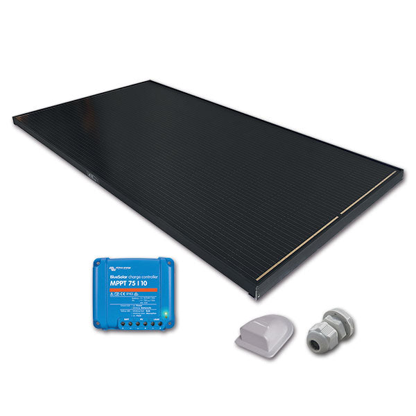 ExtraSUN Solarpanel-Set für Wohnmobil und Transporter, 150 W, SCHWARZ, Victron, 670 x 1220 x 44 mm