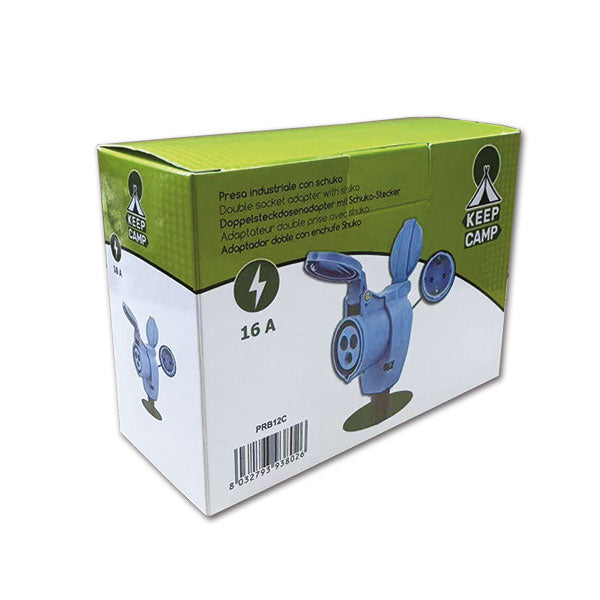 KeepKamp CEE Double Socket Adapter with Schuko 16 A