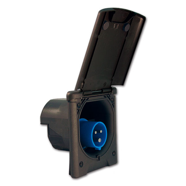 Fester CEE-Wandstecker 230 Volt schwarz PRE233N