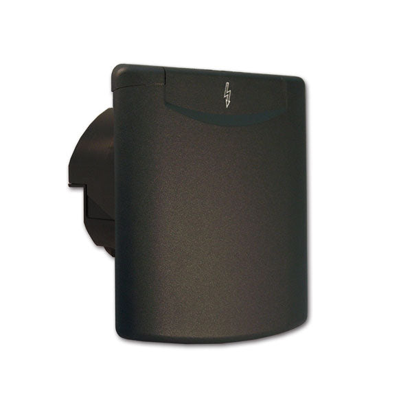 Fester CEE-Wandstecker 230 Volt schwarz PRE233N