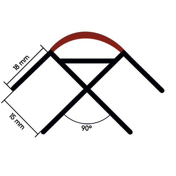 Profilo angolare grigio da 2,2 m PRF2002