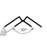 Profilo angolare a W marrone da 2 m PRF2004