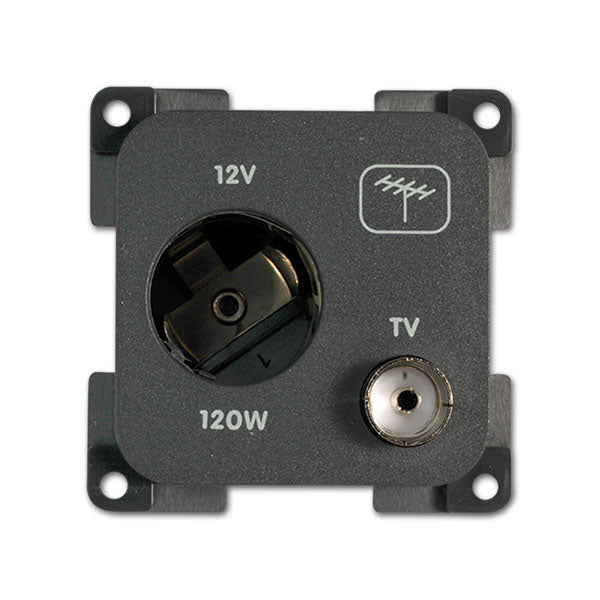 CBE Toma de corriente de 12V CC + TV gris