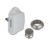 Kit Push-Lock bianco con pulsante e rosetta satinati PSH05D
