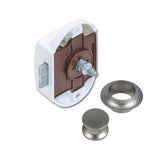 Kit Push-Lock bianco con pulsante e rosetta satinati PSH05D