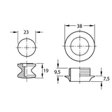 Kit Push-Lock nichelato con pulsante e rosetta nichelato PSH05N