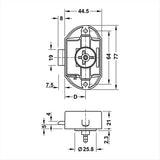 Brauner einseitiger Druckverschluss mit Haken PSH11M