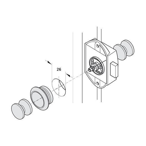 Push-Lock bilaterale marrone con ganci PSH12M