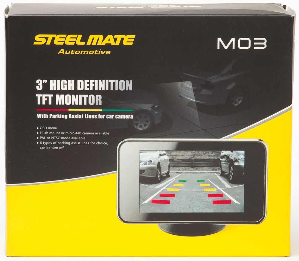 Monitor Steelmate de 3'' para cámara de parachoques trasero