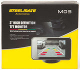Monitor Steelmate de 3'' para cámara de parachoques trasero