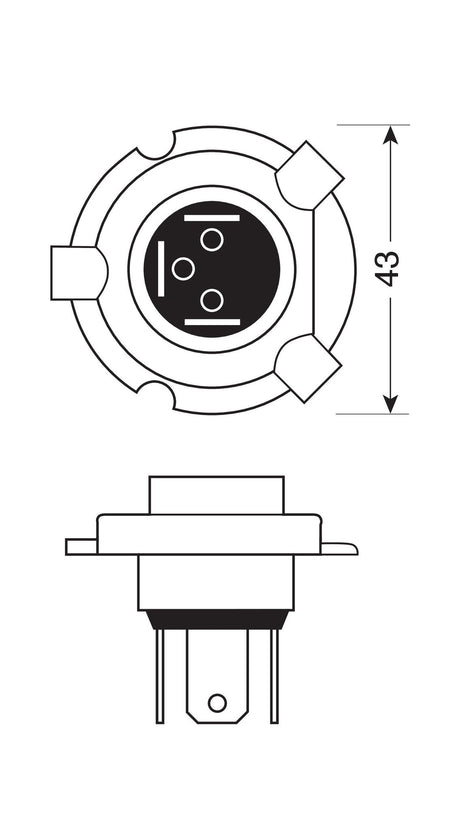 Osram Lampadina 12V Original Line - H19 - 60/55W - PU43t-3 - 1 pz - Scatola