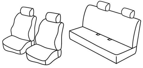 Set coprisedili Grigio/Nero Fiat Panda 09/03>01/12 Classic 02/12>12/12 C15016C QC15016C