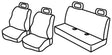 Set coprisedili Nero/Rosso Fiat Panda 09/03>01/12 Classic 02/12>12/12 C15017E QC15017E
